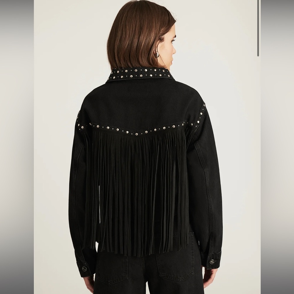 NWT Mavi Fringe Denim Jacket